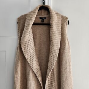 Style & Co. Size 1x Beige Open Front Cardigan Collar Style Neck